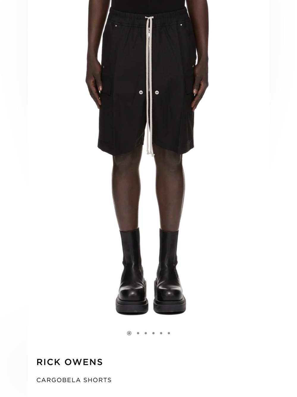 Rick Owen’s Cargobela Shorts Utility Shorts Black 50